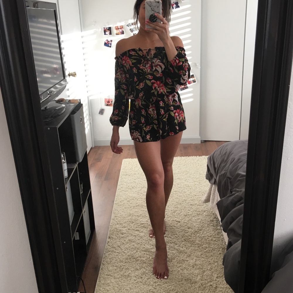Floral Off The Shoulder Playsuit